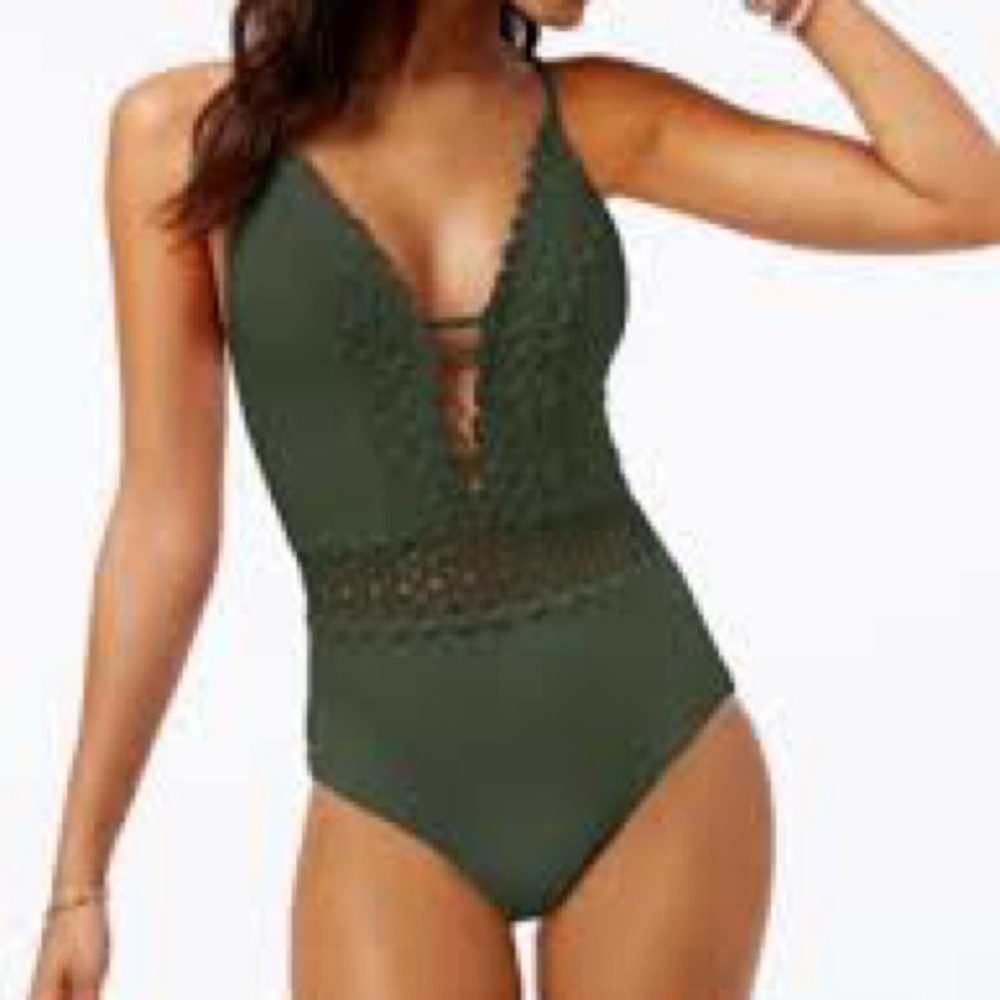 Becca Siren Plunging One Piece Swimsuit